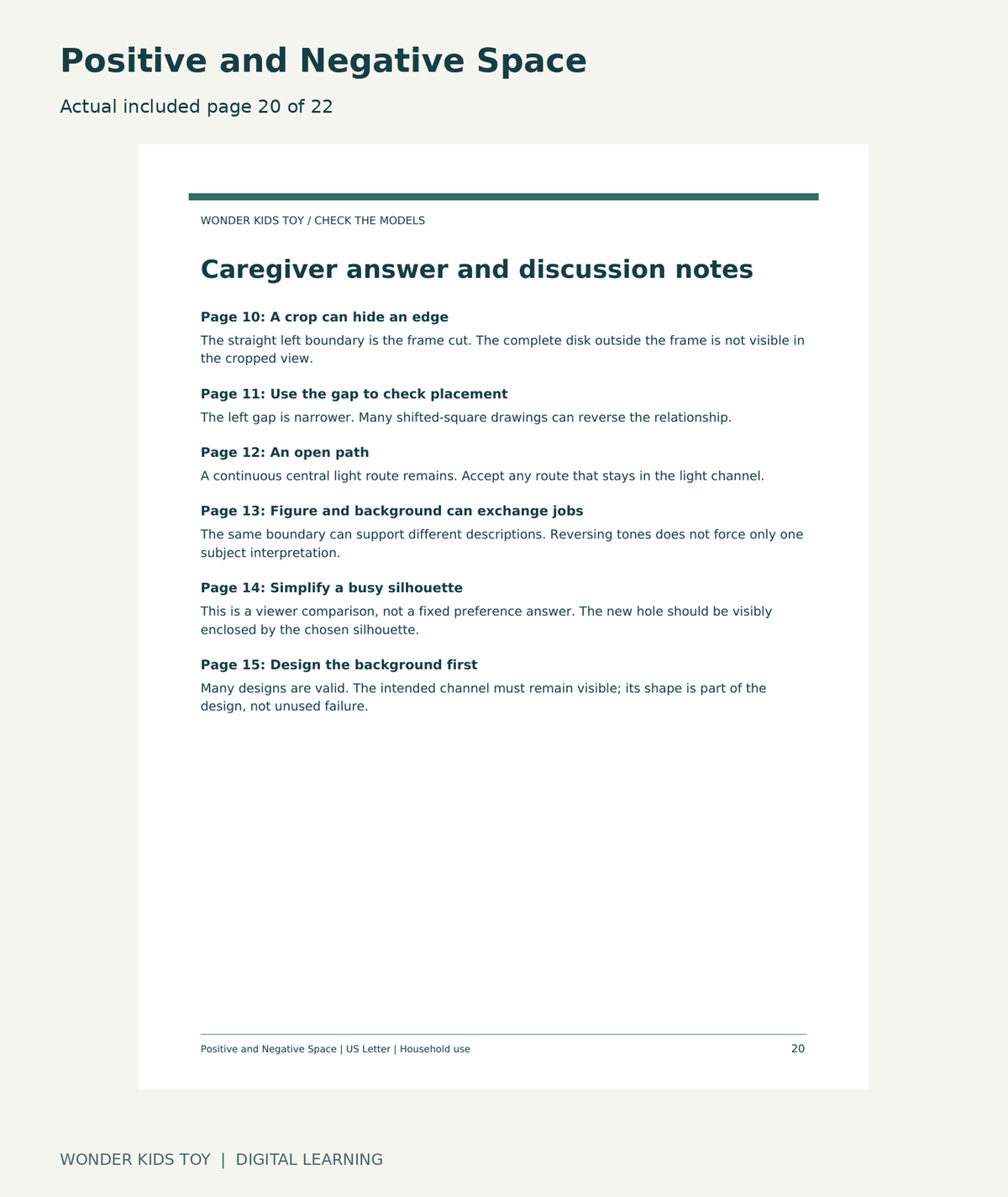 Positive and Negative Space: actual included PDF page 20 of 22