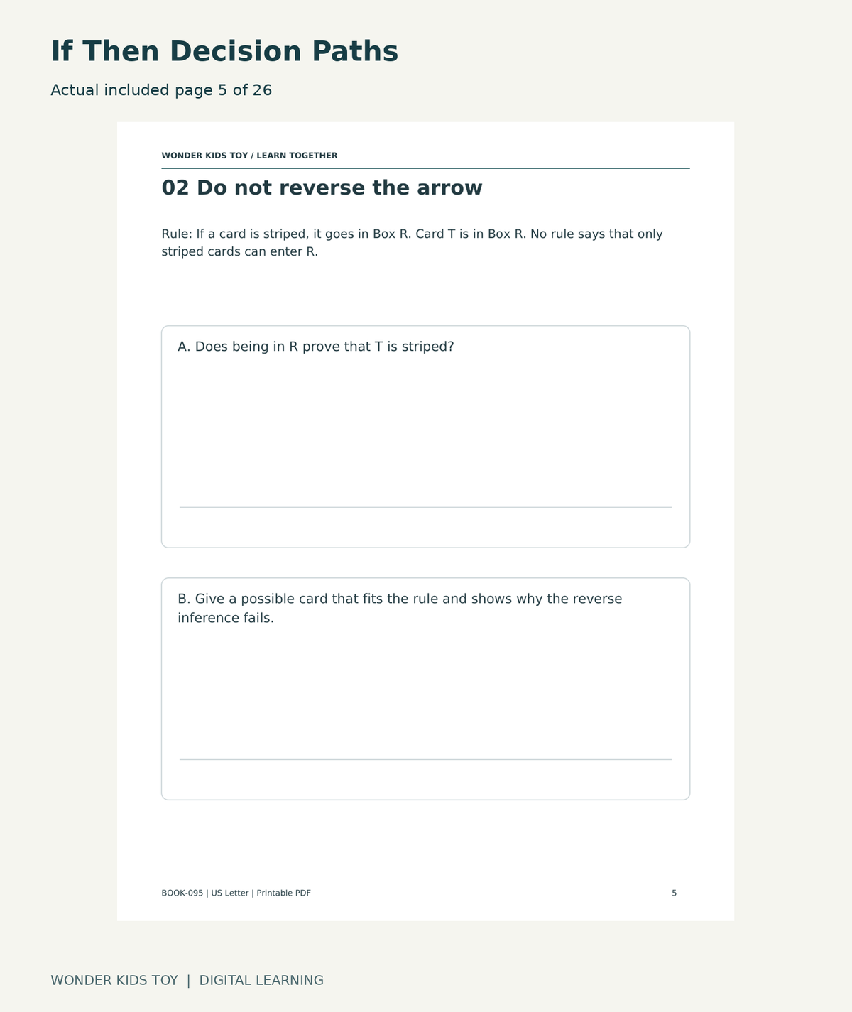 If Then Decision Paths: actual included PDF page 5 of 26