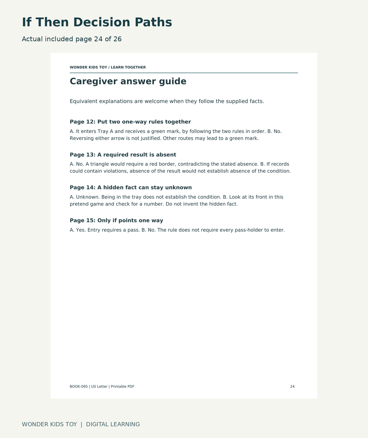 If Then Decision Paths: actual included PDF page 24 of 26
