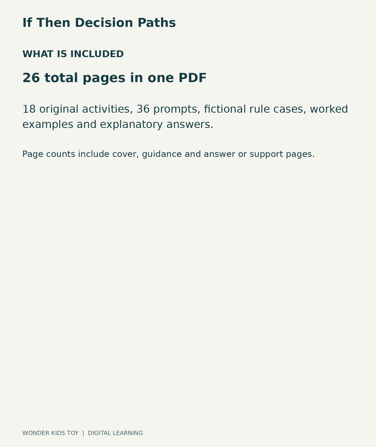 If Then Decision Paths: contents overview, one PDF with 26 total pages