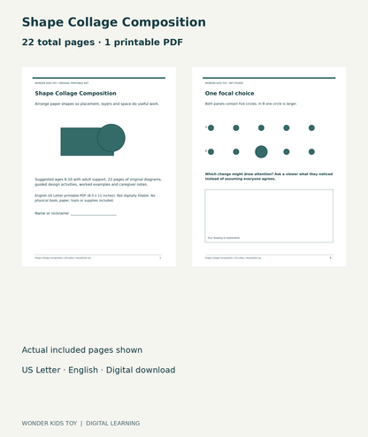 Shape Collage Composition: actual included PDF cover and page 6, 22 total pages