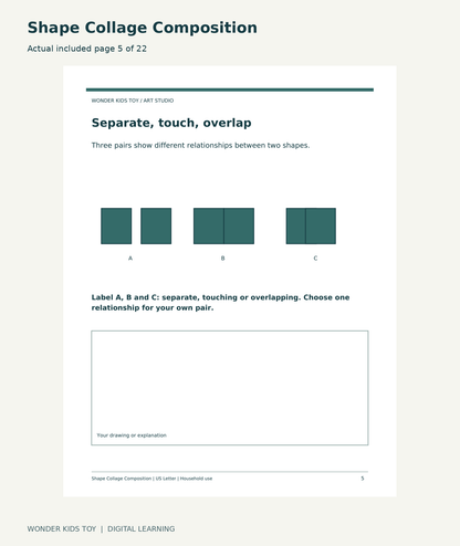 Shape Collage Composition: actual included PDF page 5 of 22