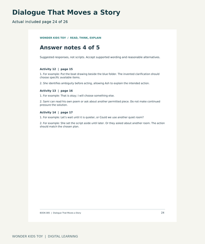 Dialogue That Moves a Story: actual included PDF page 24 of 26
