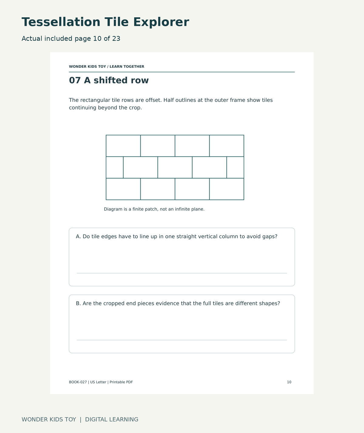 Tessellation Tile Explorer: actual included PDF page 10 of 23