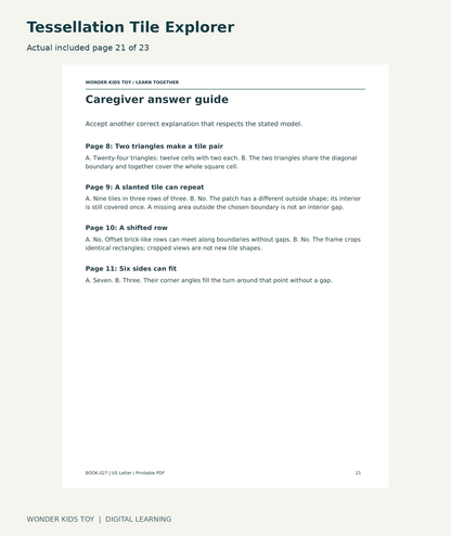 Tessellation Tile Explorer: actual included PDF page 21 of 23