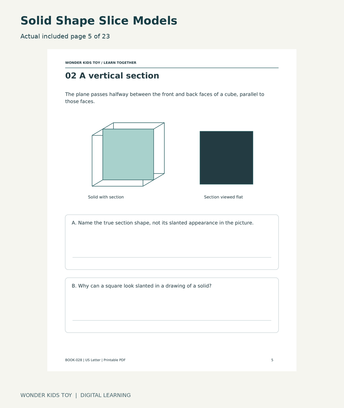 Solid Shape Slice Models: actual included PDF page 5 of 23