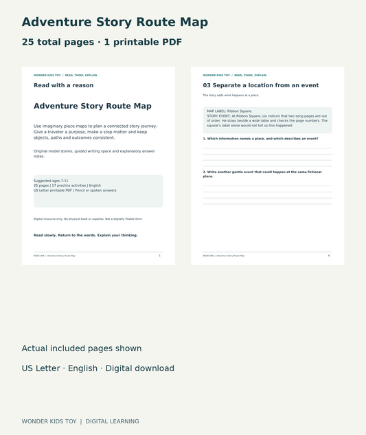 Adventure Story Route Map: actual included PDF cover and page 6, 25 total pages