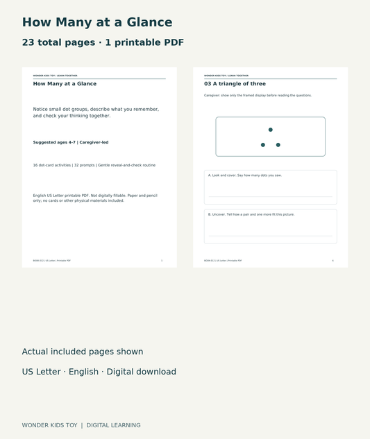 How Many at a Glance: actual included PDF cover and page 6, 23 total pages
