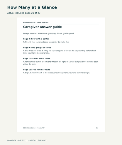 How Many at a Glance: actual included PDF page 21 of 23