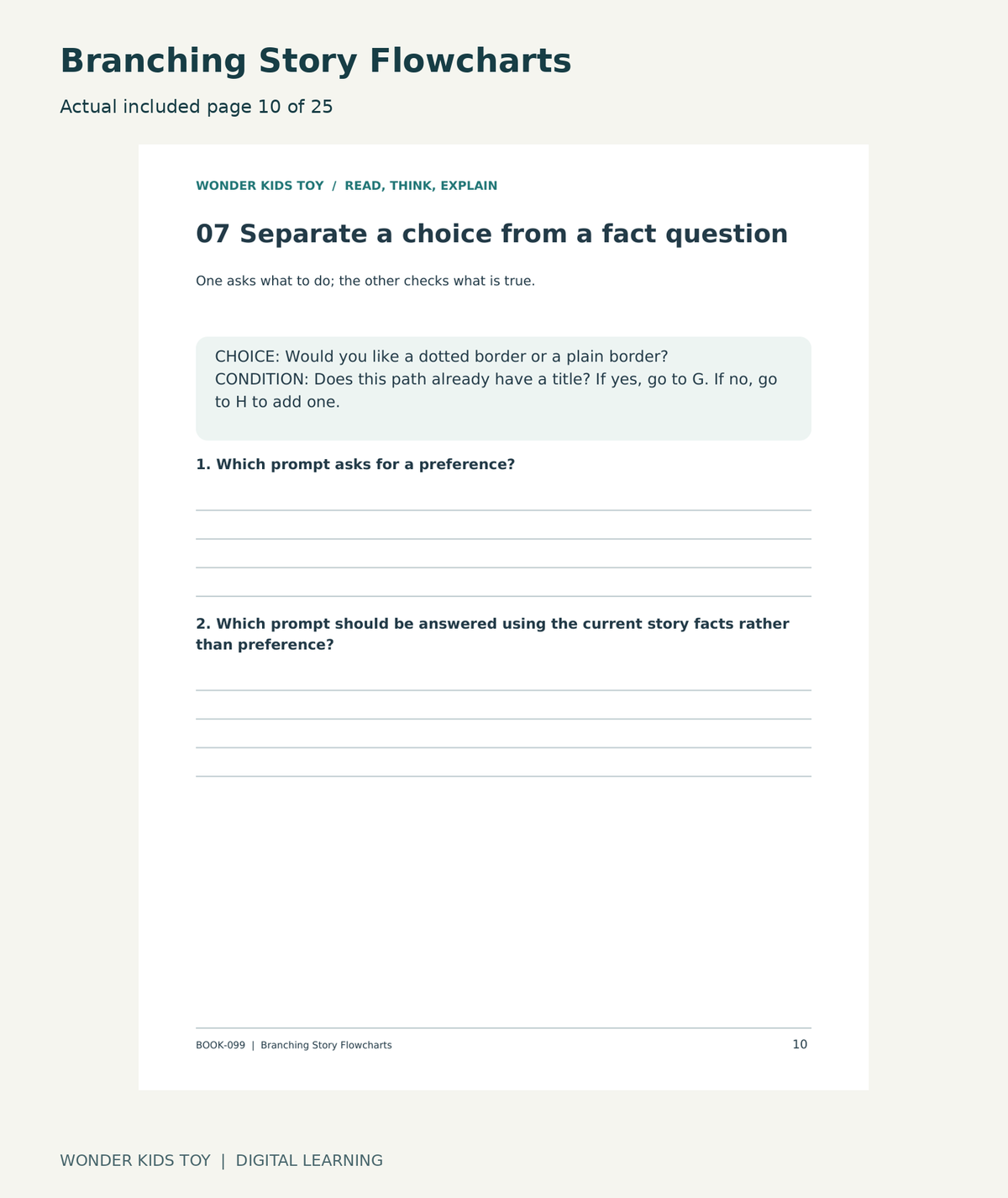 Branching Story Flowcharts: actual included PDF page 10 of 25