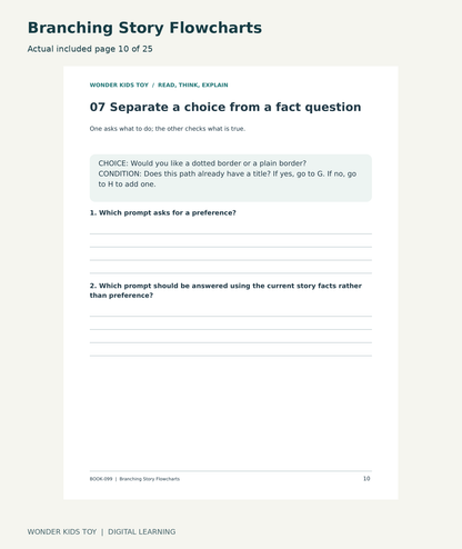 Branching Story Flowcharts: actual included PDF page 10 of 25