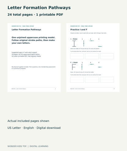 Letter Formation Pathways: actual included PDF cover and page 6, 24 total pages