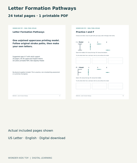 Letter Formation Pathways: actual included PDF cover and page 6, 24 total pages