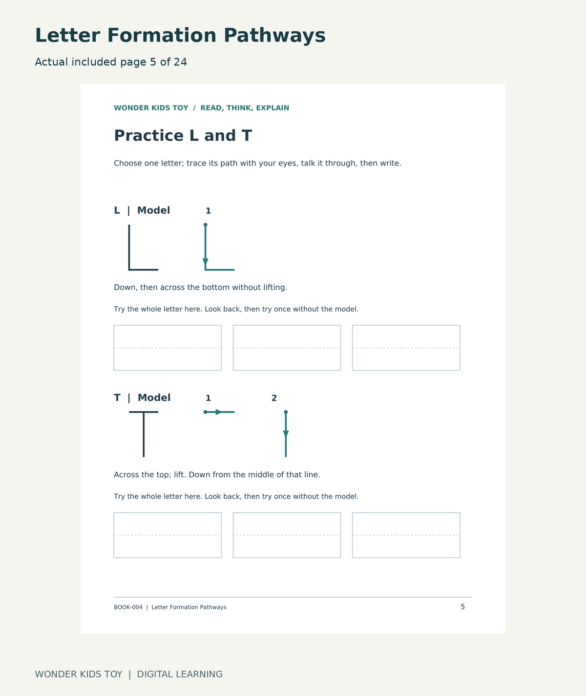 Letter Formation Pathways: actual included PDF page 5 of 24