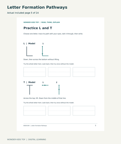 Letter Formation Pathways: actual included PDF page 5 of 24