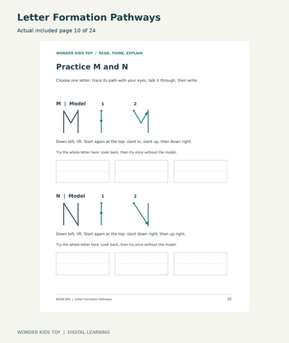 Letter Formation Pathways: actual included PDF page 10 of 24