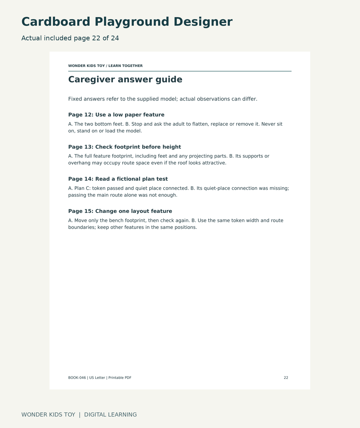 Cardboard Playground Designer: actual included PDF page 22 of 24