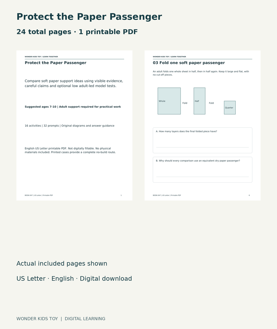 Protect the Paper Passenger: actual included PDF cover and page 6, 24 total pages