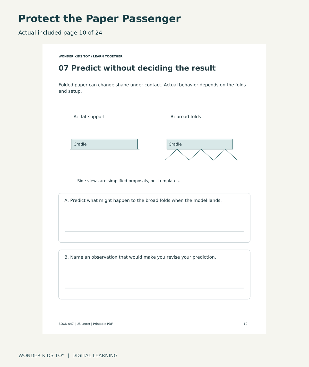 Protect the Paper Passenger: actual included PDF page 10 of 24