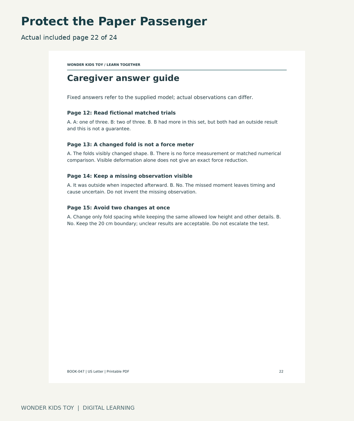 Protect the Paper Passenger: actual included PDF page 22 of 24
