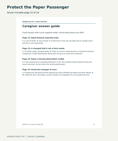 Protect the Paper Passenger: actual included PDF page 22 of 24
