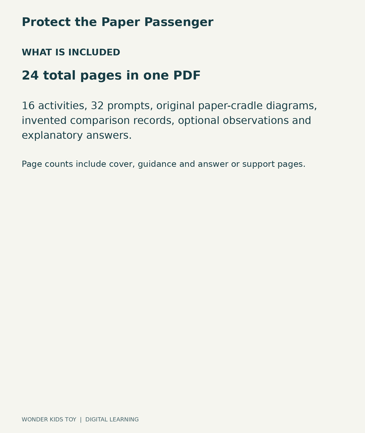 Protect the Paper Passenger: contents overview, one PDF with 24 total pages