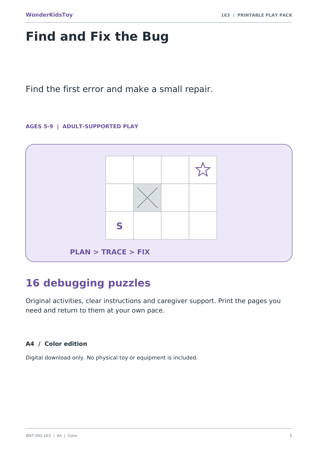 Find and Fix the Bug: printable PDF activity pack cover