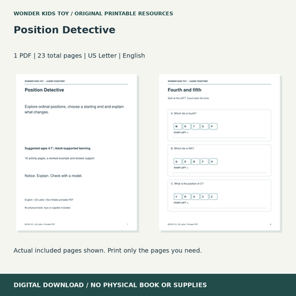 Position Detective: actual included PDF previews, 23 total pages, US Letter digital download
