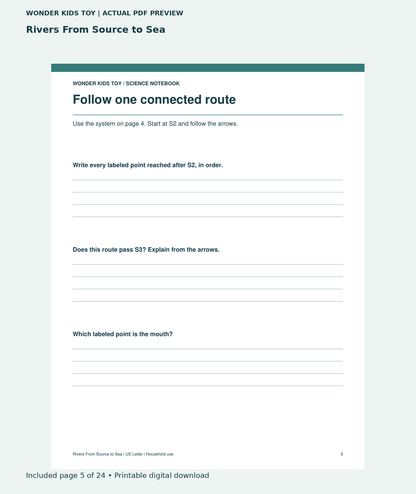 Rivers From Source to Sea: actual included PDF page 5 of 24, readable interior preview