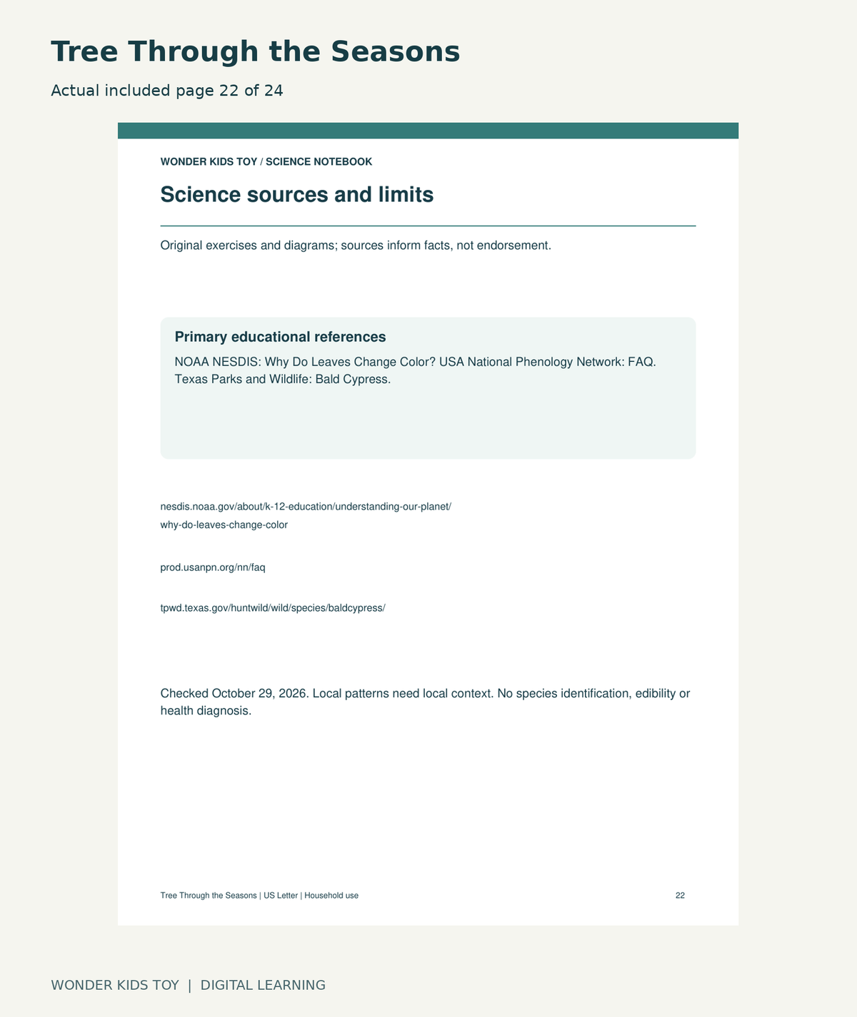 Tree Through the Seasons: actual included PDF page 22 of 24