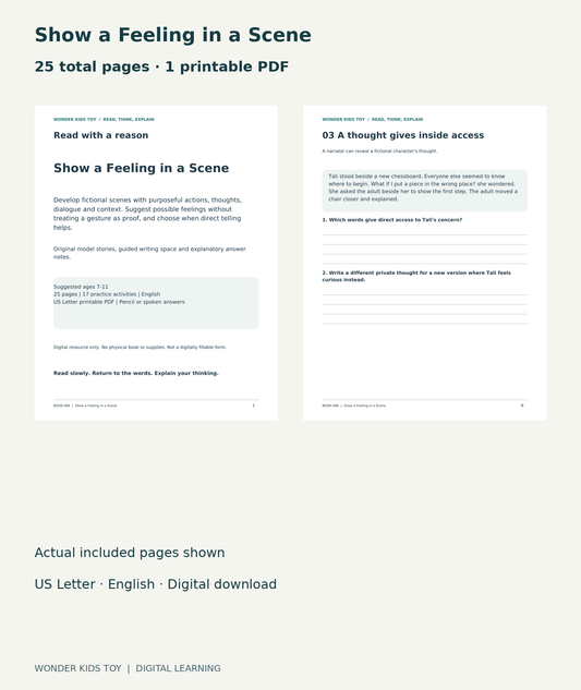 Show a Feeling in a Scene: actual included PDF cover and page 6, 25 total pages