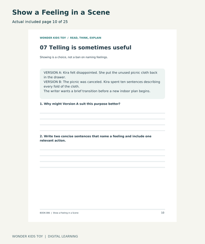 Show a Feeling in a Scene: actual included PDF page 10 of 25