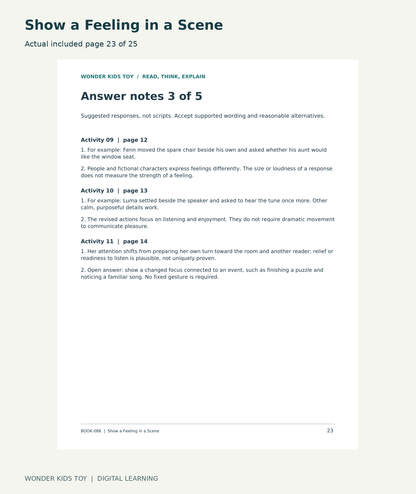 Show a Feeling in a Scene: actual included PDF page 23 of 25