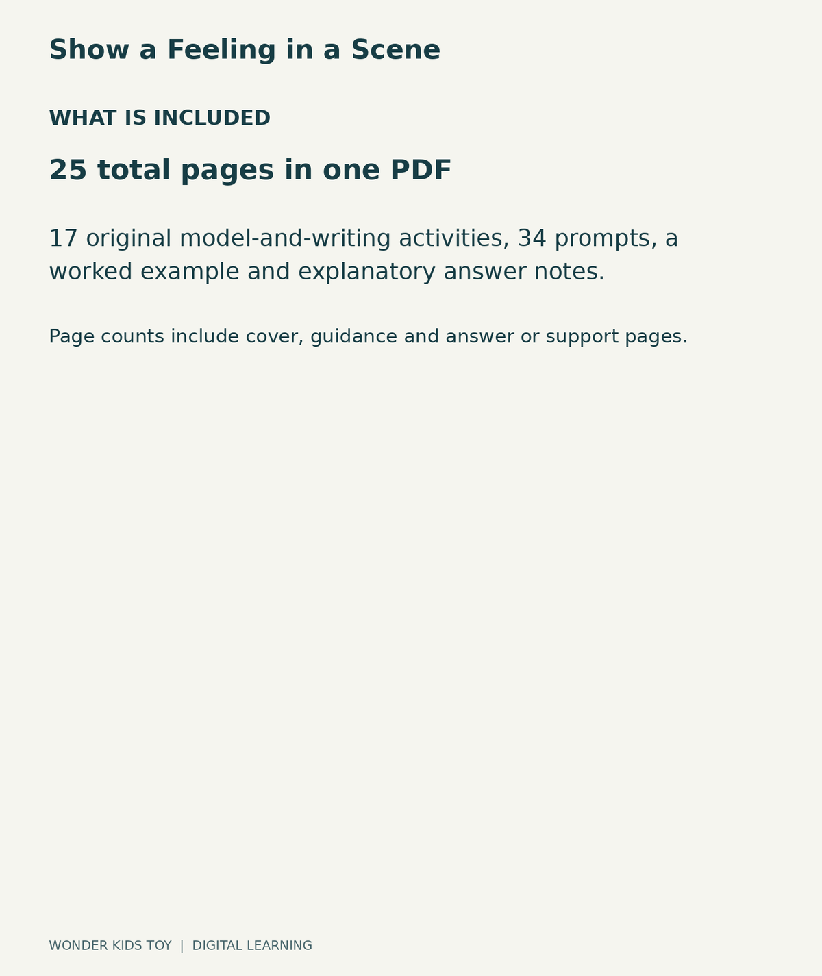 Show a Feeling in a Scene: contents overview, one PDF with 25 total pages
