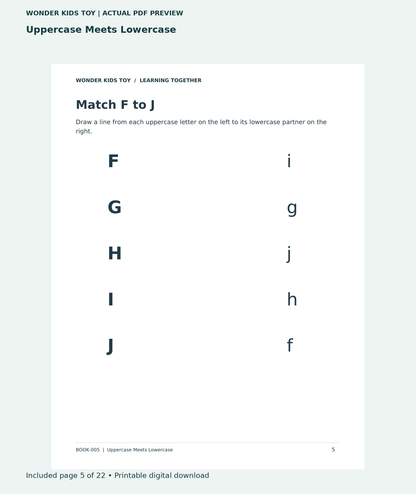 Uppercase Meets Lowercase: actual included PDF page 5 of 22, readable interior preview