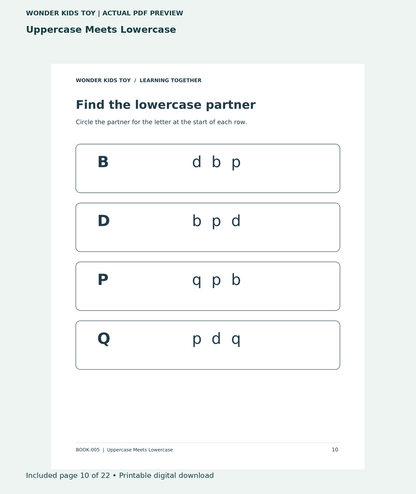 Uppercase Meets Lowercase: actual included PDF page 10 of 22, readable interior preview