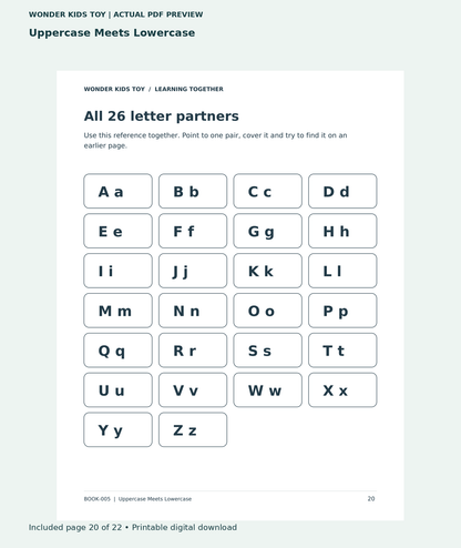 Uppercase Meets Lowercase: actual included PDF page 20 of 22, readable interior preview