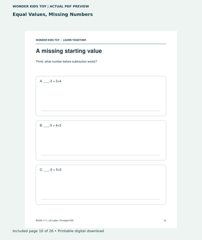 Equal Values, Missing Numbers: actual included PDF page 10 of 26, readable interior preview