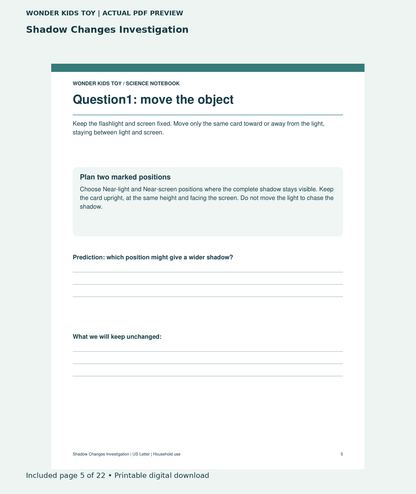 Shadow Changes Investigation: actual included PDF page 5 of 22, readable interior preview
