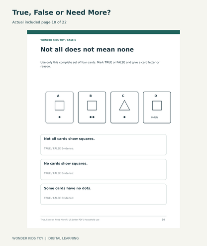 True, False or Need More?: actual included PDF page 10 of 22, readable interior preview