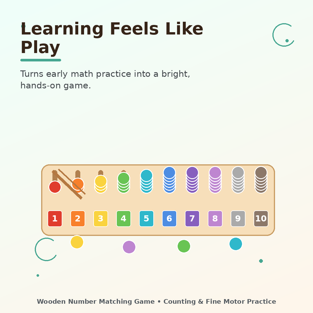 Wooden number matching game that makes early math learning feel like hands-on play