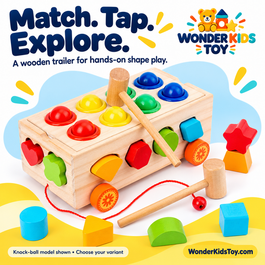 Shape Sorting Toy for Kids – Montessori Trailer Learning Toy