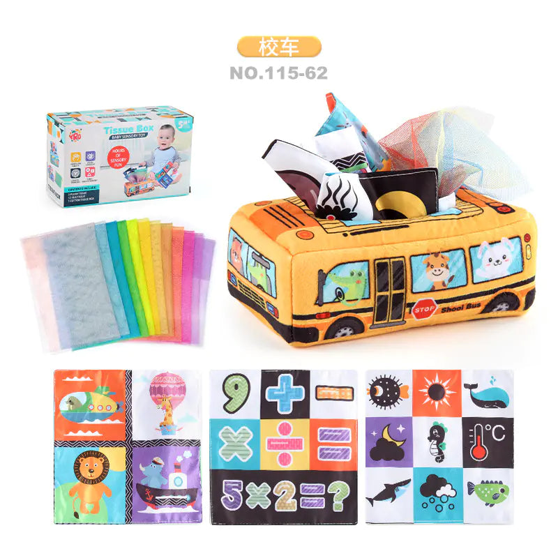 Sensory & Soft: Baby Educational Cloth Book and Tissue Box Toy! 👶🎁