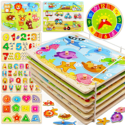 🧩 Learn, Play & Stay Organized—The Perfect First Puzzle Set for Toddlers! 🌈✨